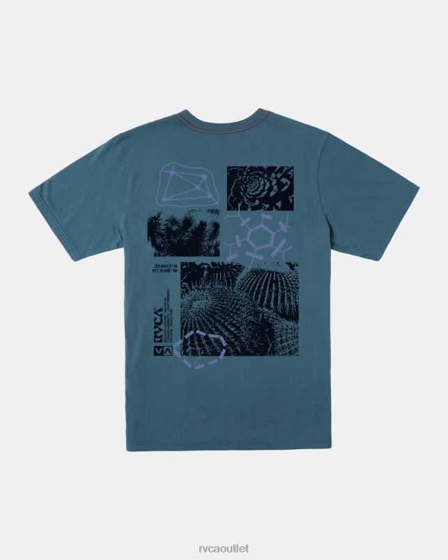 Clothing V84B203 duck blue RVCA Men Ethnobotony Tee