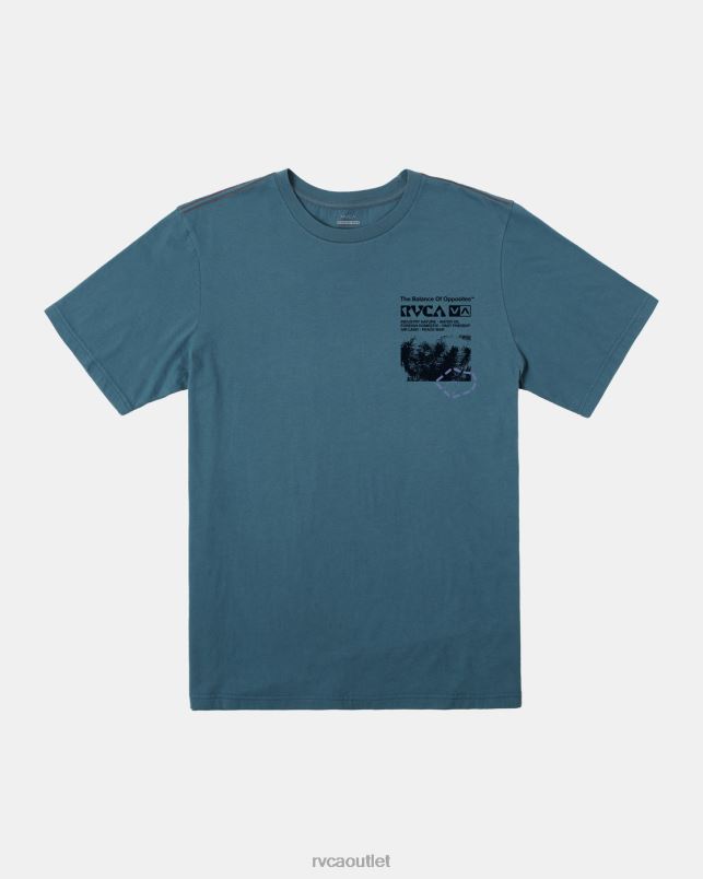 Clothing V84B203 duck blue RVCA Men Ethnobotony Tee