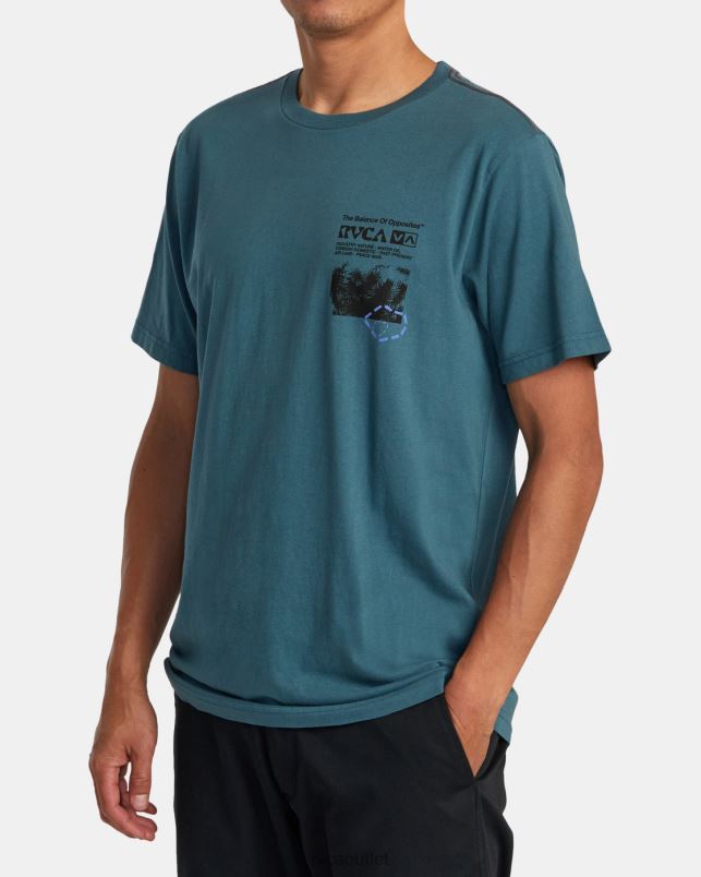 Clothing V84B203 duck blue RVCA Men Ethnobotony Tee