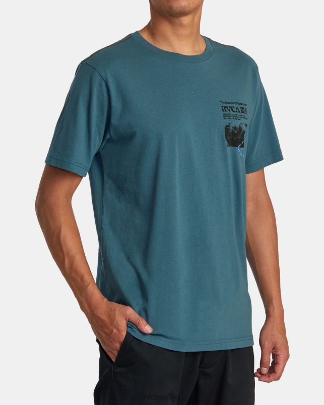 Clothing V84B203 duck blue RVCA Men Ethnobotony Tee