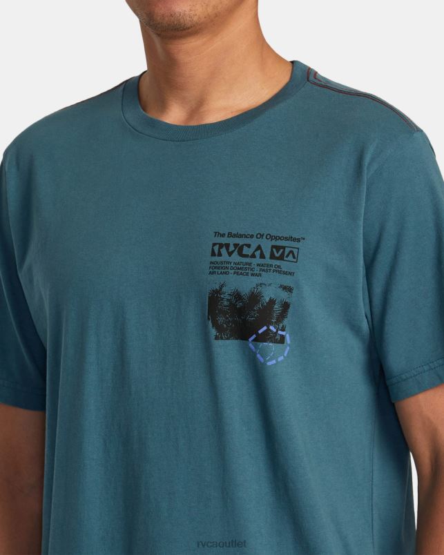Clothing V84B203 duck blue RVCA Men Ethnobotony Tee