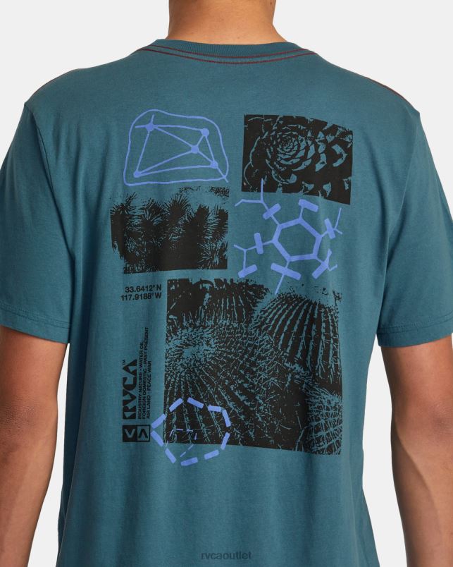 Clothing V84B203 duck blue RVCA Men Ethnobotony Tee