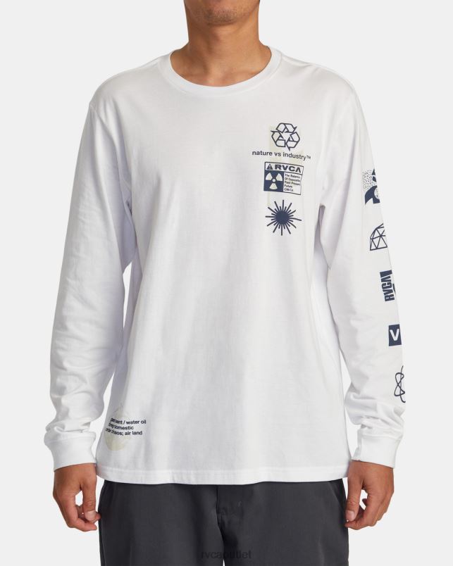 Clothing V84B208 white RVCA Men Infografik Long Sleeve Tee