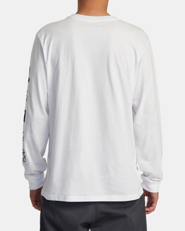 Clothing V84B208 white RVCA Men Infografik Long Sleeve Tee