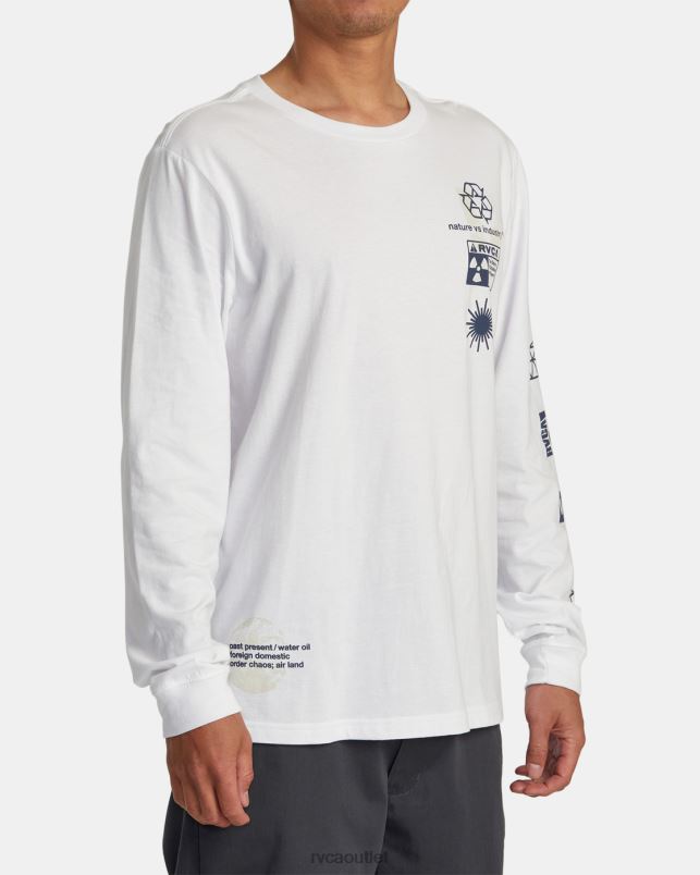 Clothing V84B208 white RVCA Men Infografik Long Sleeve Tee