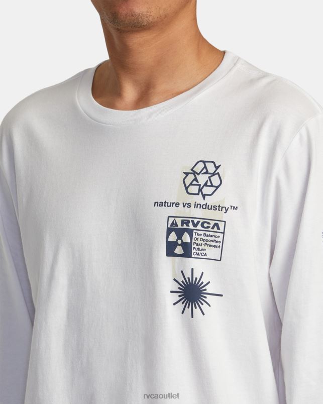 Clothing V84B208 white RVCA Men Infografik Long Sleeve Tee