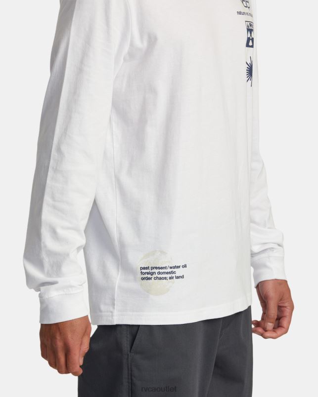 Clothing V84B208 white RVCA Men Infografik Long Sleeve Tee