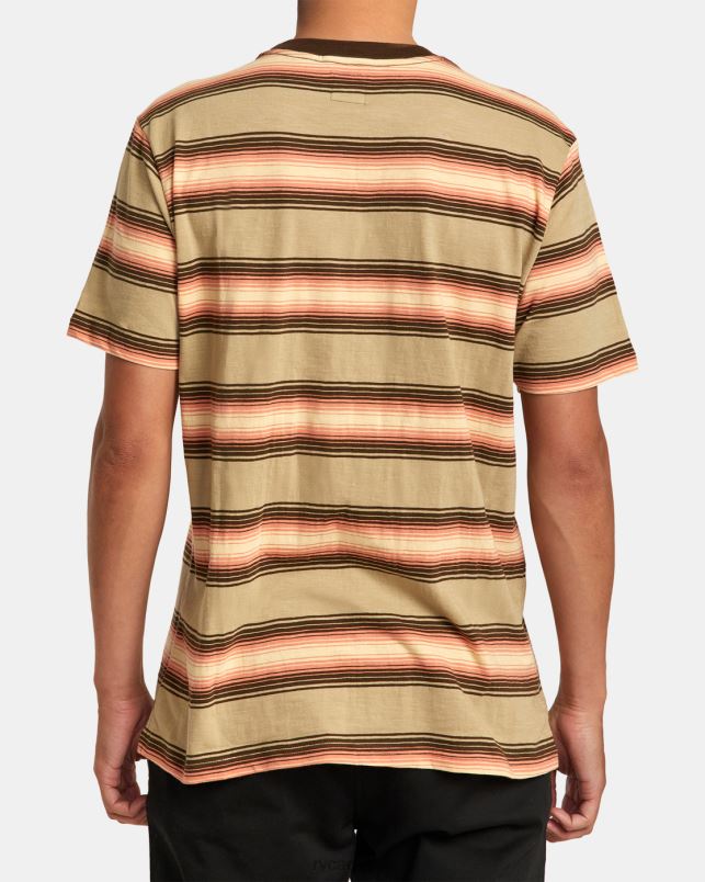 Clothing V84B226 khaki RVCA Men Polanco Stripe Tee