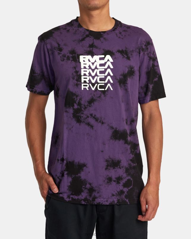 Clothing V84B22 purple tie dye RVCA Men Degen Tee