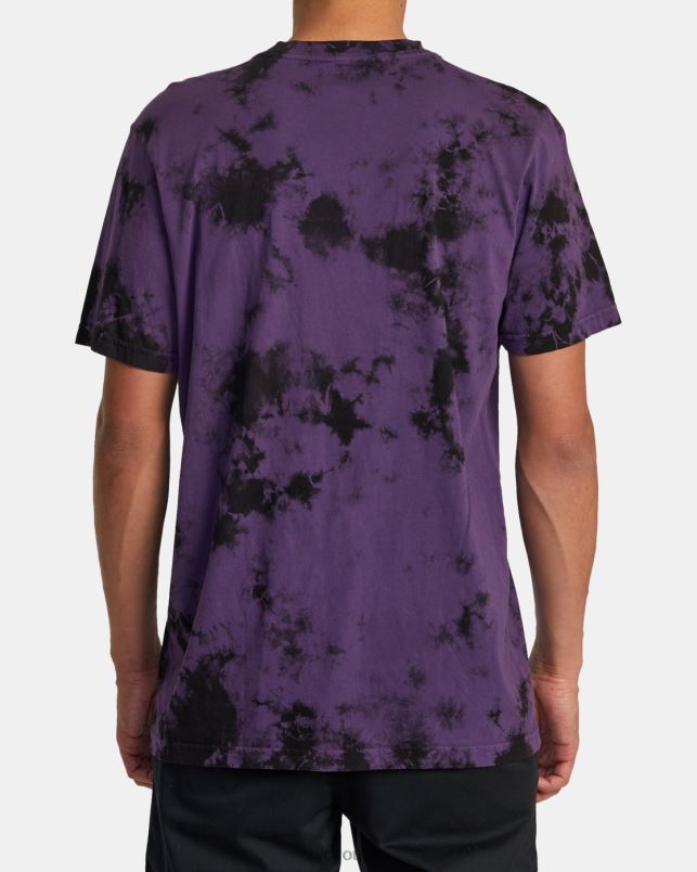 Clothing V84B22 purple tie dye RVCA Men Degen Tee