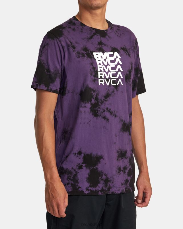 Clothing V84B22 purple tie dye RVCA Men Degen Tee