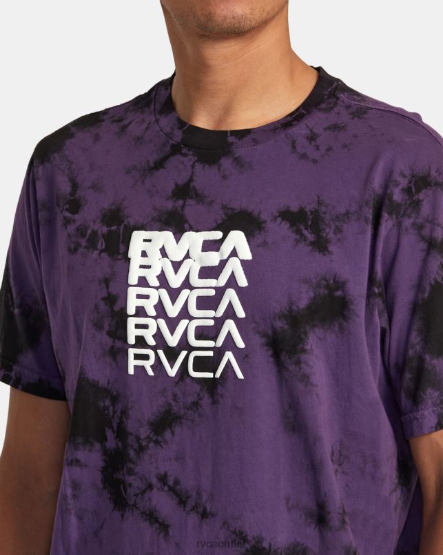 Clothing V84B22 purple tie dye RVCA Men Degen Tee