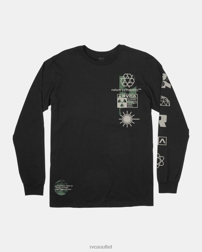 Clothing V84B258 black RVCA Men Infografik Long Sleeve Tee