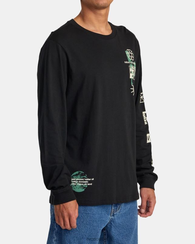 Clothing V84B258 black RVCA Men Infografik Long Sleeve Tee