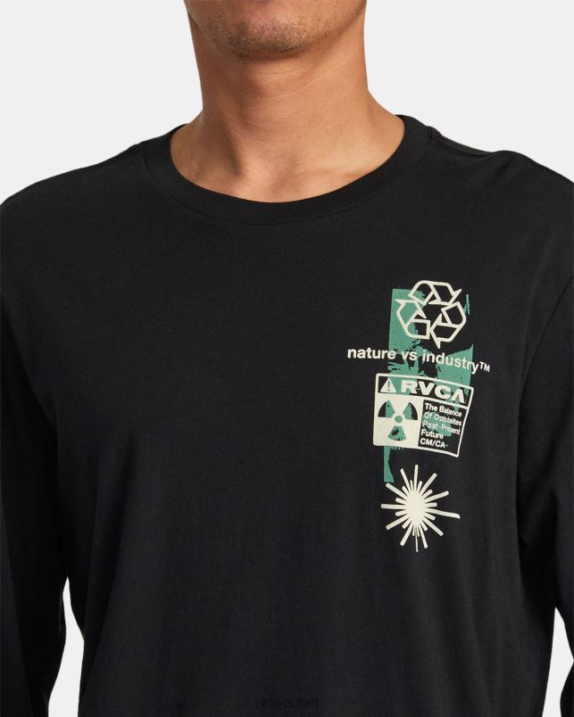 Clothing V84B258 black RVCA Men Infografik Long Sleeve Tee