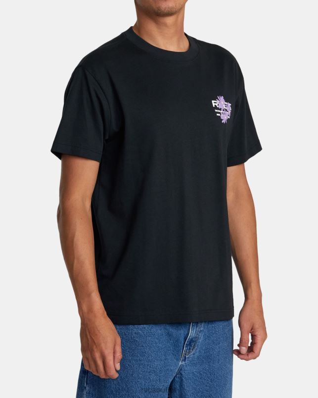 Clothing V84B271 black RVCA Men Ground Cover Tee