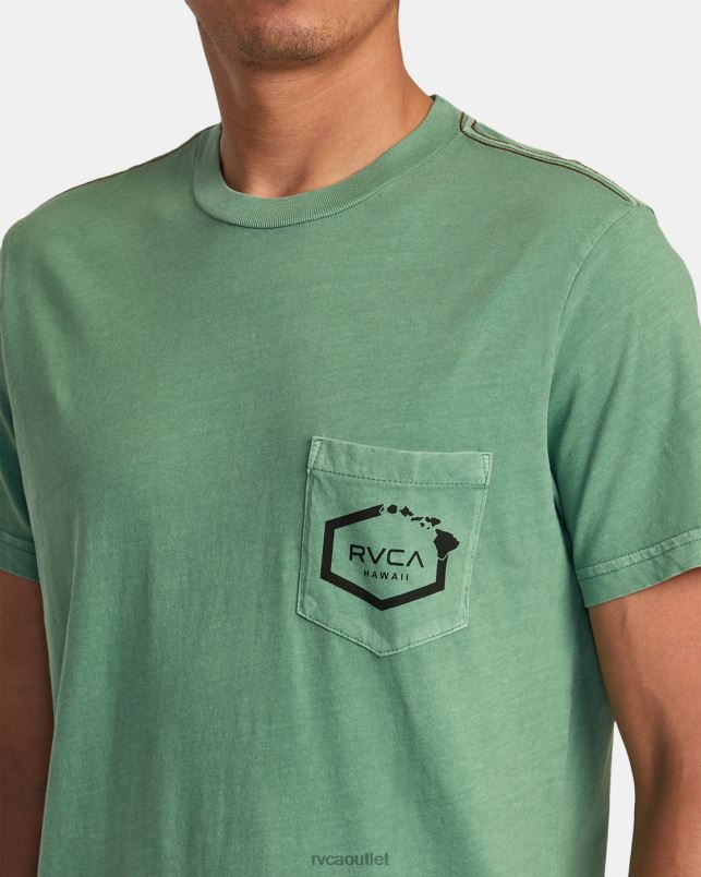 Clothing V84B31 verdite RVCA Men Hawaii Island Hex Pocket Tee