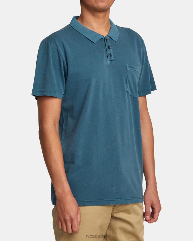 Clothing V84B345 duck blue RVCA Men PTC Pigment Polo Shirt