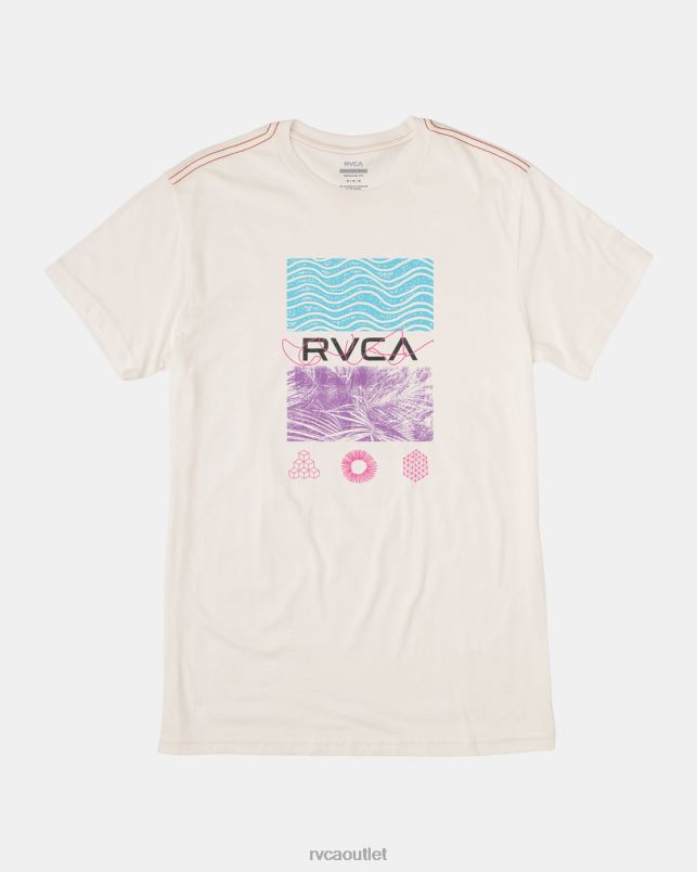 Clothing V84B3 antique white RVCA Men Radio Fauna Tee