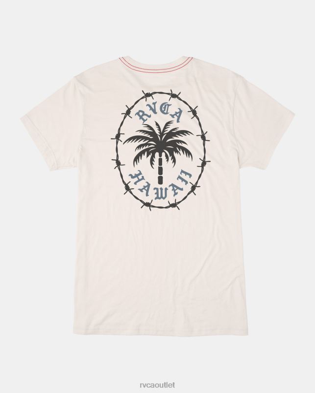 Clothing V84B408 antique white RVCA Men Barbed Palm T-Shirt