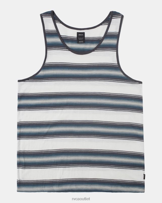 Clothing V84B50 antique white RVCA Men Polanco Stripe Tank Top