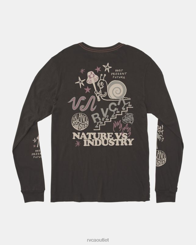 Clothing V84B527 pirate black RVCA Men Scorched Long Sleeve T-Shirt