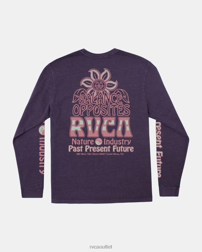 Clothing V84B543 dark plum RVCA Men Positive Growth Long Sleeve T-Shirt