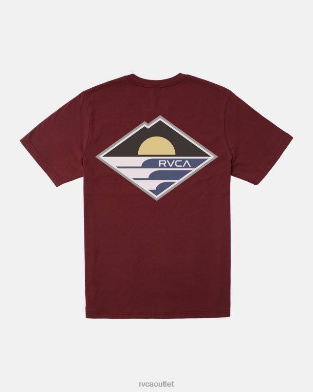 Clothing V84B56 oxblood red RVCA Men Sunswell Tee