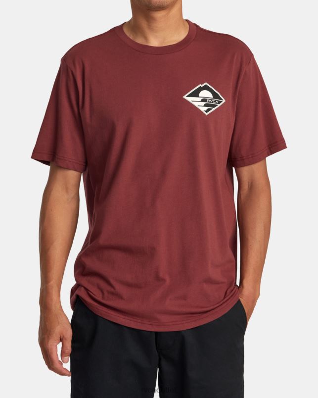 Clothing V84B56 oxblood red RVCA Men Sunswell Tee