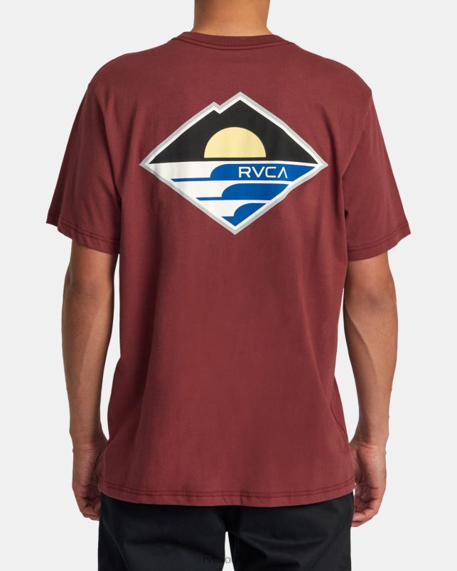 Clothing V84B56 oxblood red RVCA Men Sunswell Tee
