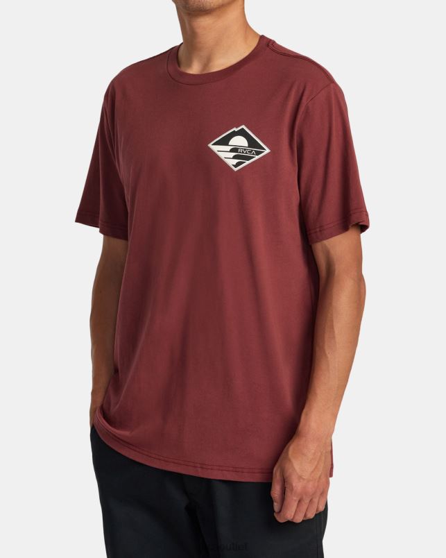 Clothing V84B56 oxblood red RVCA Men Sunswell Tee