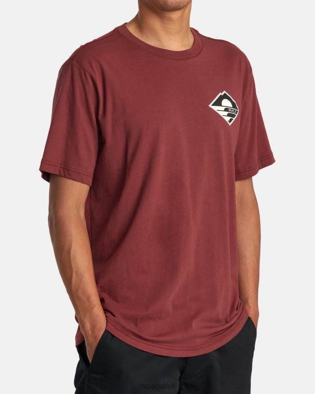 Clothing V84B56 oxblood red RVCA Men Sunswell Tee