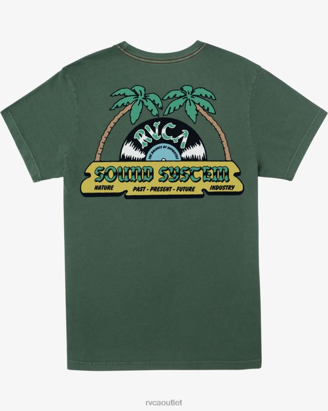 Clothing V84B572 college green RVCA Men Dance Haul T-Shirt