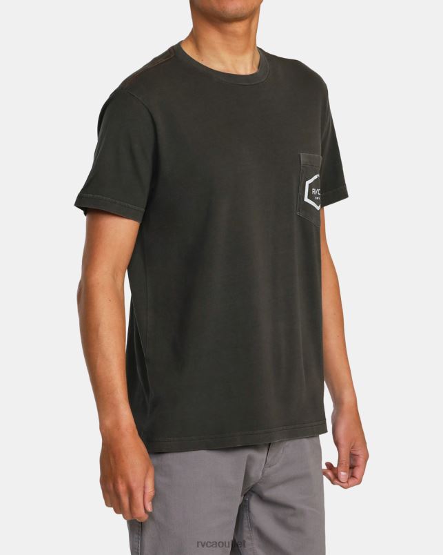 Clothing V84B639 pirate black RVCA Men Hawaii Island Hex Pocket Tee