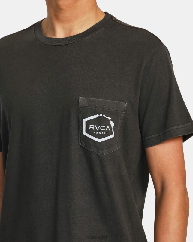 Clothing V84B639 pirate black RVCA Men Hawaii Island Hex Pocket Tee