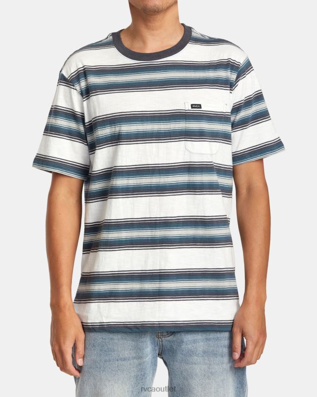 Clothing V84B64 antique white RVCA Men Polanco Stripe Tee