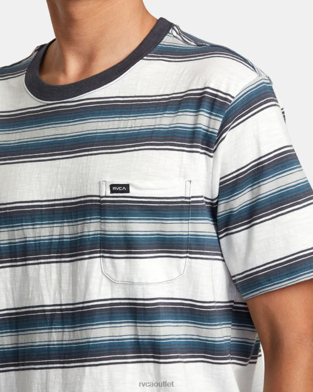 Clothing V84B64 antique white RVCA Men Polanco Stripe Tee