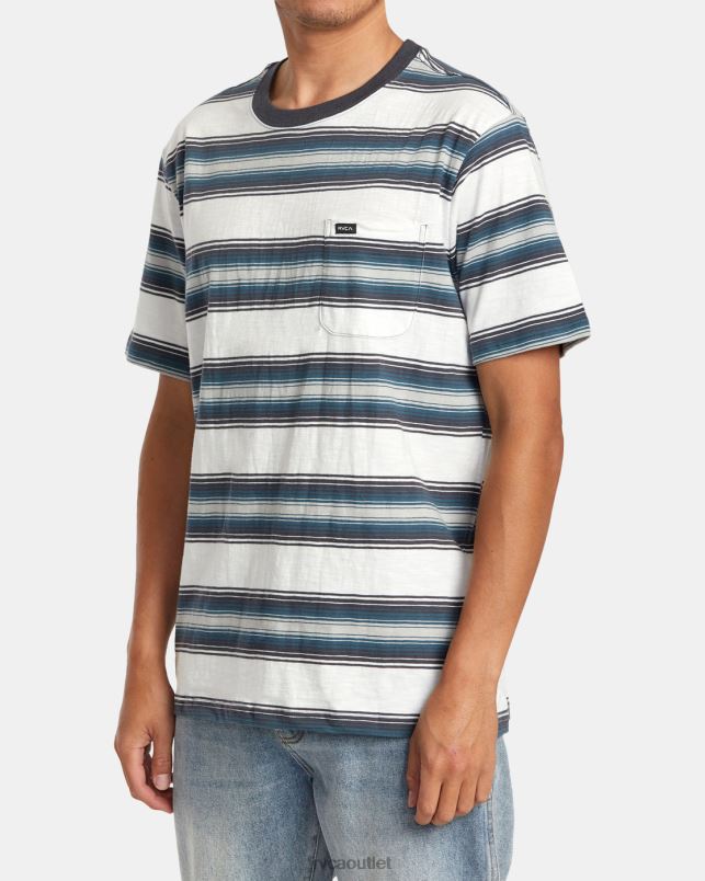 Clothing V84B64 antique white RVCA Men Polanco Stripe Tee