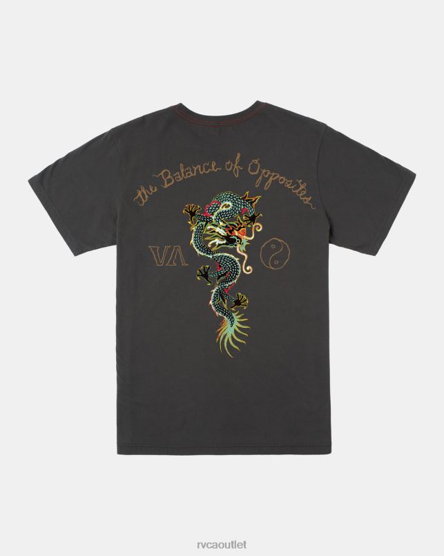 Clothing V84B67 pirate black RVCA Men Neon Dragon Tee