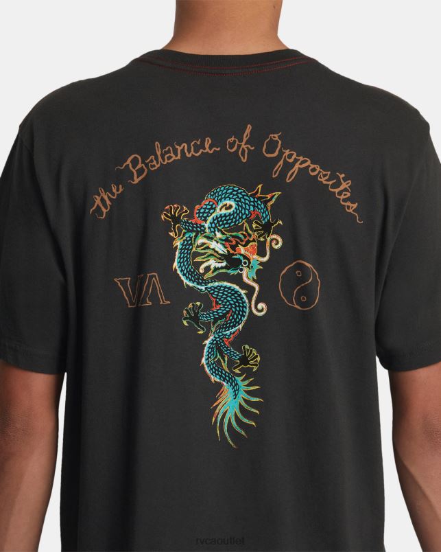 Clothing V84B67 pirate black RVCA Men Neon Dragon Tee