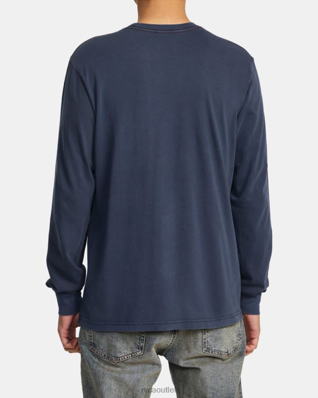 Clothing V84B682 moody blue RVCA Men PTC Pigment Long Sleeve Tee