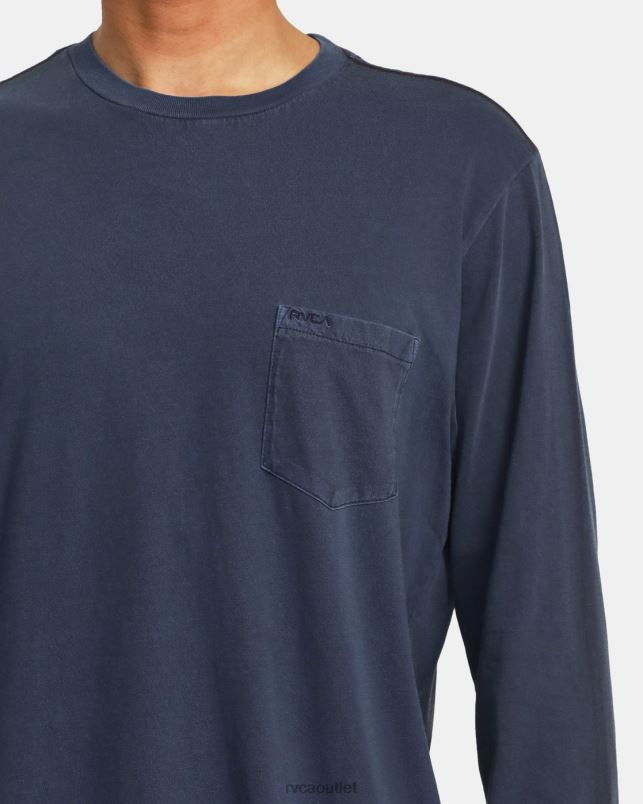 Clothing V84B682 moody blue RVCA Men PTC Pigment Long Sleeve Tee