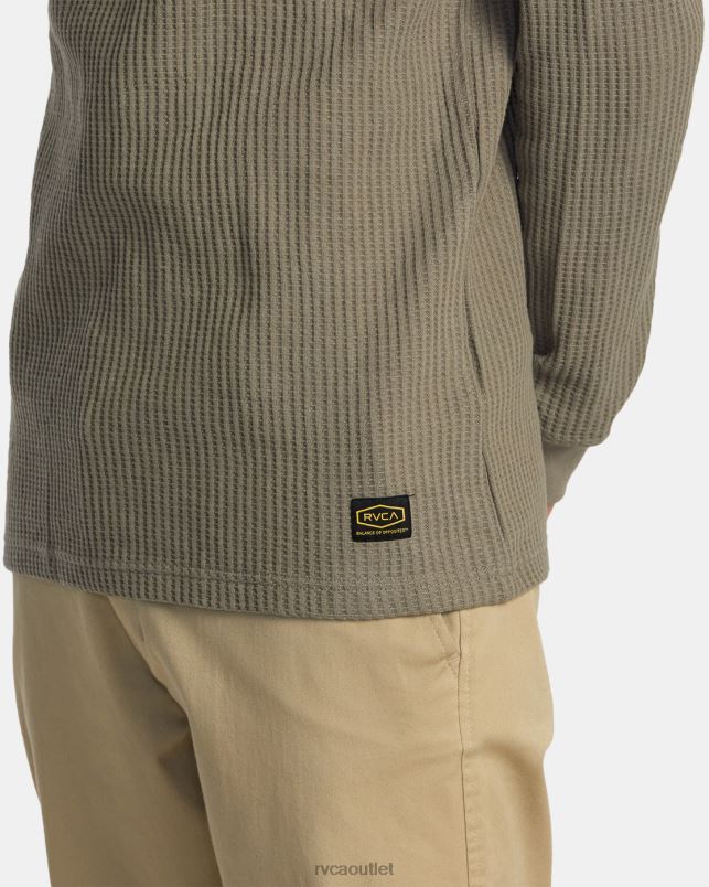 Clothing V84B737 aloe RVCA Men Day Shift Long Sleeve Thermal Shirt