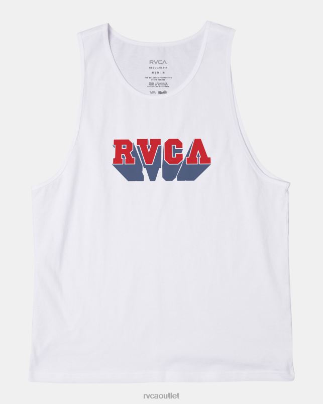 Clothing V84B75 white RVCA Men Impact Tank