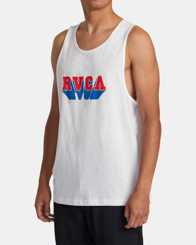 Clothing V84B75 white RVCA Men Impact Tank