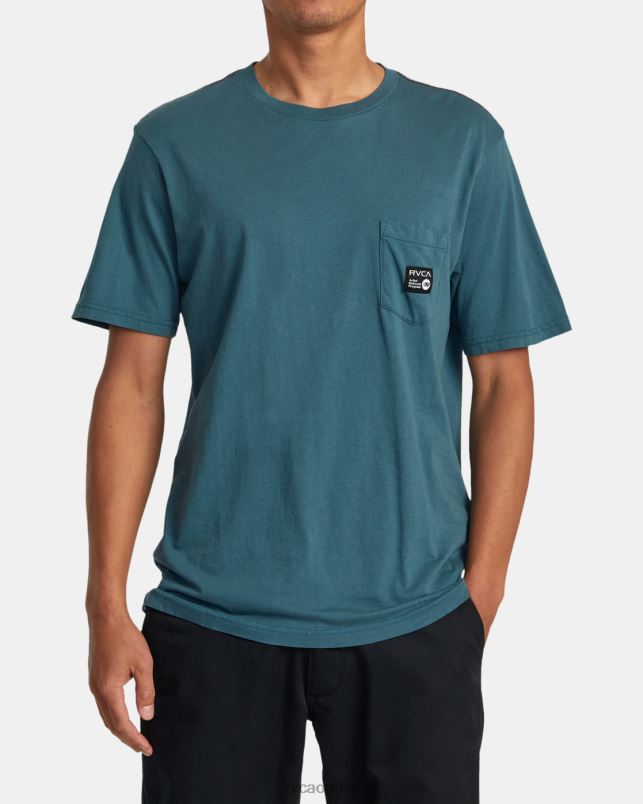 Clothing V84B901 duck blue RVCA Men ANP Pocket T-Shirt
