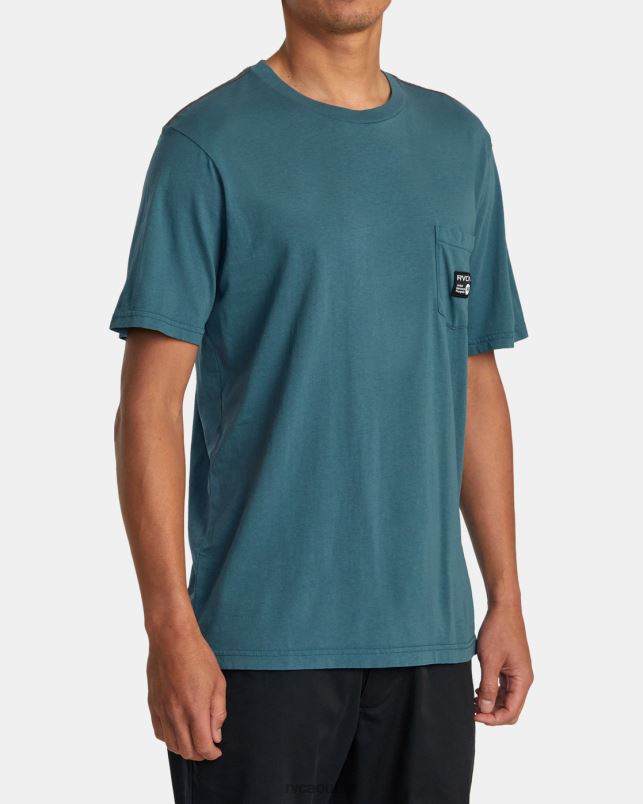 Clothing V84B901 duck blue RVCA Men ANP Pocket T-Shirt