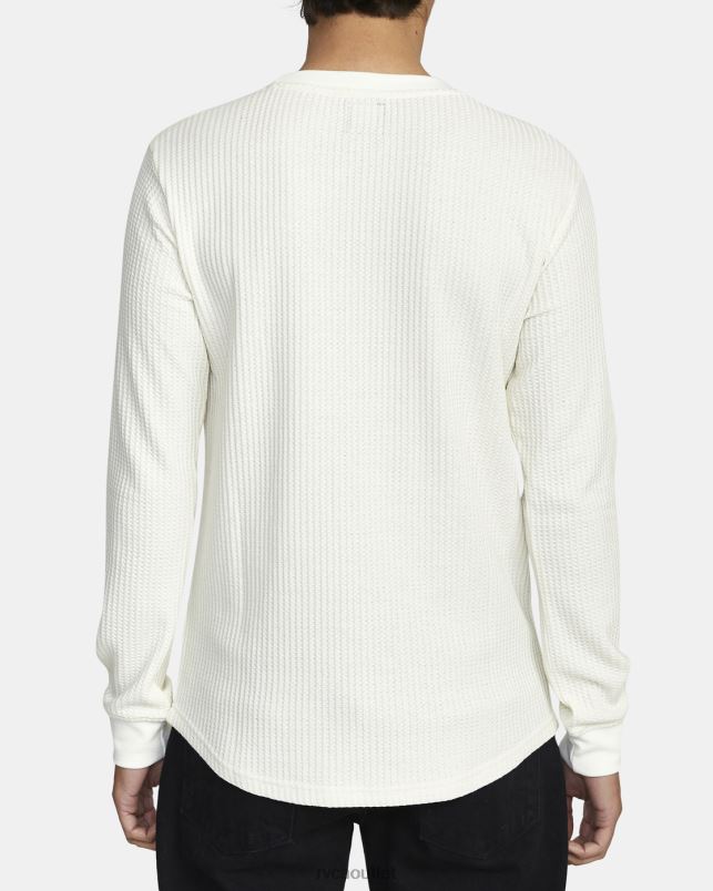 Clothing V84B945 antique white RVCA Men Day Shift Long Sleeve Thermal Shirt