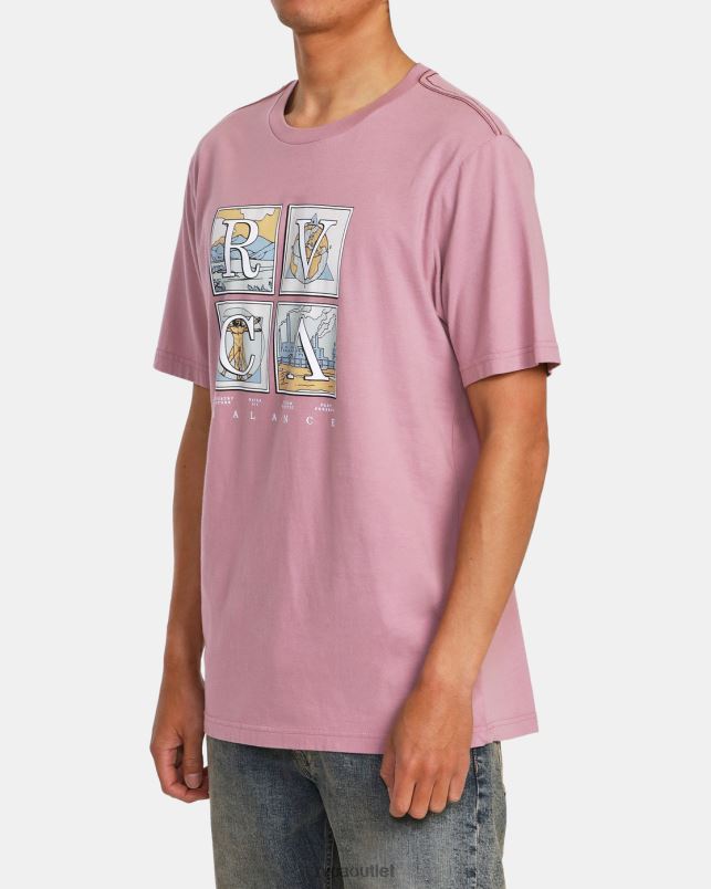 Clothing V84B986 lavender RVCA Men Natural T-Shirt