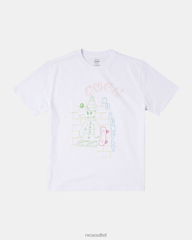 Clothing V84B98 white RVCA Men No Comply Tee